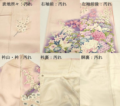 平和屋着物■豪華振袖　駒刺繍　花車文　牡丹　暈し染め　銀彩　正絹　逸品　DABG4249qp