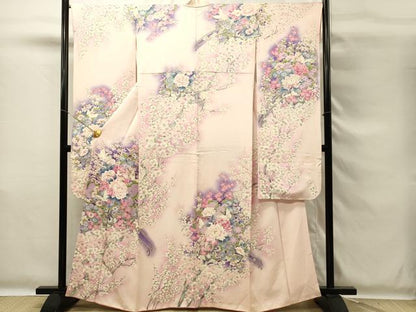 平和屋着物■豪華振袖　駒刺繍　花車文　牡丹　暈し染め　銀彩　正絹　逸品　DABG4249qp