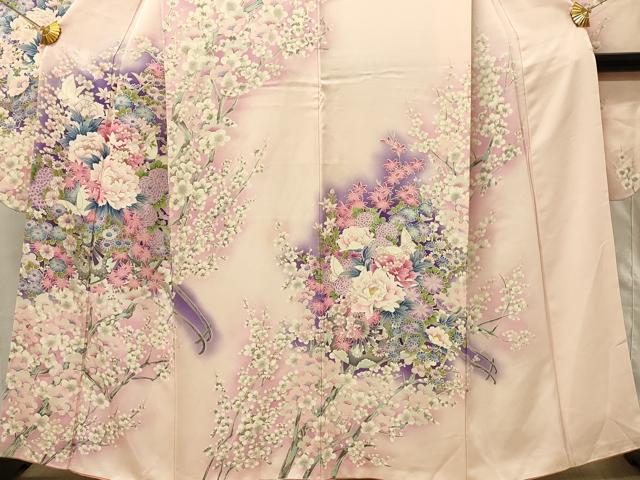 平和屋着物■豪華振袖　駒刺繍　花車文　牡丹　暈し染め　銀彩　正絹　逸品　DABG4249qp