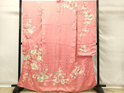 平和屋着物■豪華振袖　総刺繍　流水菊文　枝梅　金銀糸　正絹　逸品　DABG4261qp