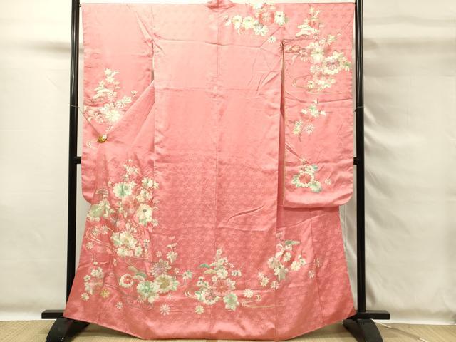 平和屋着物■豪華振袖　総刺繍　流水菊文　枝梅　金銀糸　正絹　逸品　DABG4261qp