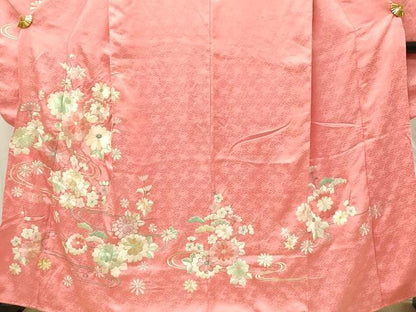 平和屋着物■豪華振袖　総刺繍　流水菊文　枝梅　金銀糸　正絹　逸品　DABG4261qp