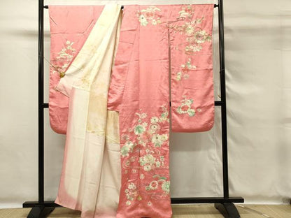 平和屋着物■豪華振袖　総刺繍　流水菊文　枝梅　金銀糸　正絹　逸品　DABG4261qp