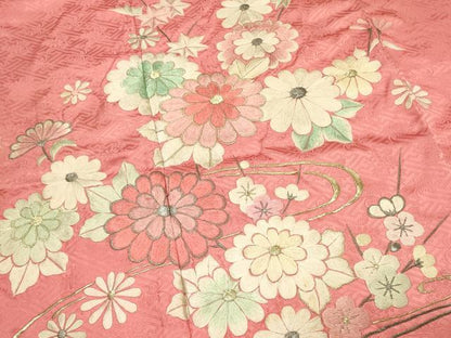 平和屋着物■豪華振袖　総刺繍　流水菊文　枝梅　金銀糸　正絹　逸品　DABG4261qp