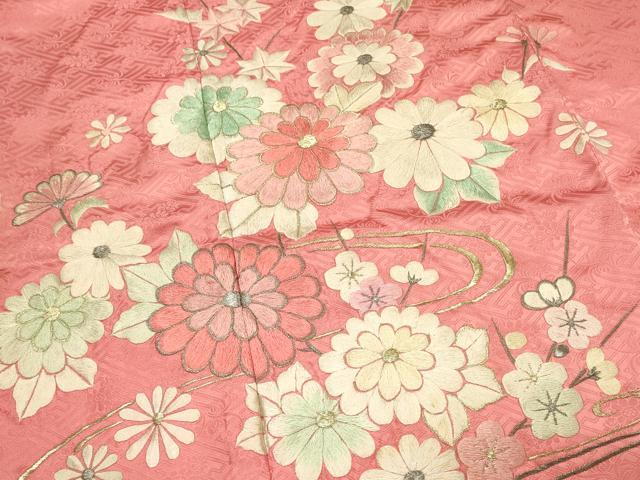 平和屋着物■豪華振袖　総刺繍　流水菊文　枝梅　金銀糸　正絹　逸品　DABG4261qp