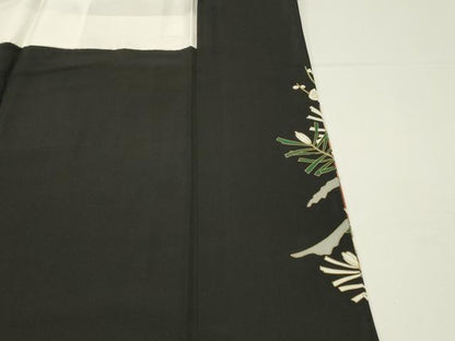 平和屋着物■豪華黒留袖　駒刺繍　万寿染　群鶴　枝松　暈し染め　金彩　正絹　逸品　DABG4265qp