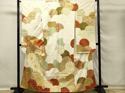 平和屋着物■豪華振袖　駒刺繍　菊尽くし　金彩　正絹　逸品　DABG4268qp