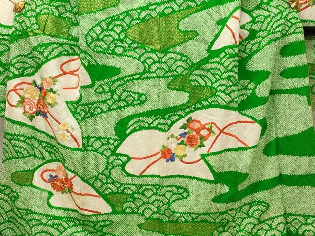 平和屋着物■豪華振袖　駒刺繍　総絞り　草花文　金糸　正絹　逸品　DABG4299qp