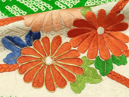 平和屋着物■豪華振袖　駒刺繍　総絞り　草花文　金糸　正絹　逸品　DABG4299qp