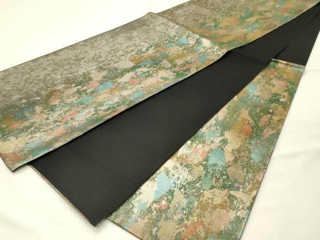 平和屋着物◎西陣　織姫ささき謹製　六通柄袋帯　霞文　金銀糸　引箔　証紙付き　正絹　逸品　未使用　DABG4430qp