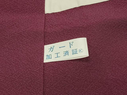 平和屋着物■上質な色無地　暗紅色　正絹　逸品　DABG4470qp
