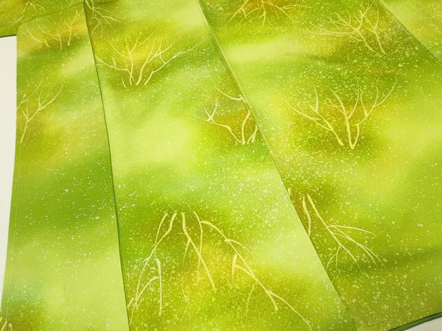 平和屋着物■上質な小紋　手描き　木立文　暈し染め　正絹　逸品　DABG4473qp