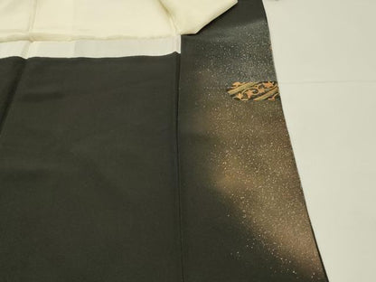 平和屋着物■豪華黒留袖　正倉院花文　金彩工芸　暈し染め　正絹　逸品　DABG4509qp