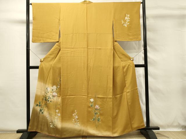 平和屋着物■訪問着　草花文　暈し染め　金銀彩　正絹　逸品　DABG4512qp