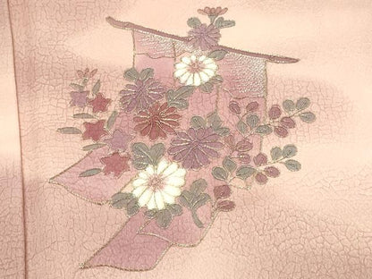 平和屋着物■訪問着　駒刺繍　几帳花文　暈し染め　正絹　逸品　DABG4515qp