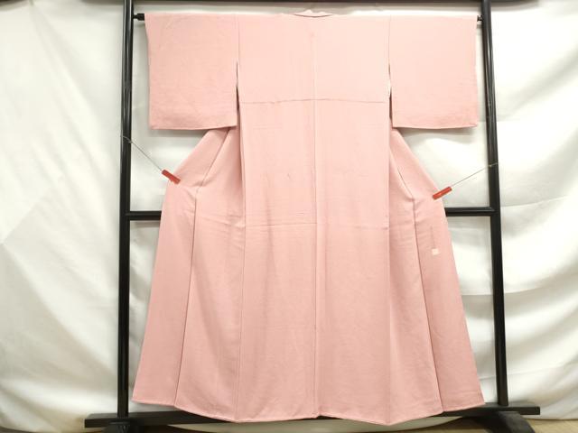 平和屋着物■上質な色無地　幻の彩　岩石染　作家物　珊瑚色　正絹　逸品　DABG4536qa