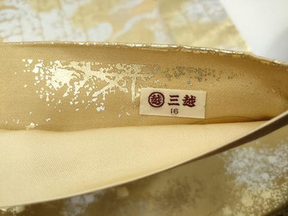 平和屋着物◎六通柄袋帯　霞雲文　金銀彩　三越扱い　正絹　逸品　DABG4591qa