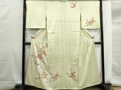 平和屋着物■訪問着　道長花文　松竹梅　暈し染め　金彩　正絹　逸品　DABG4711qa