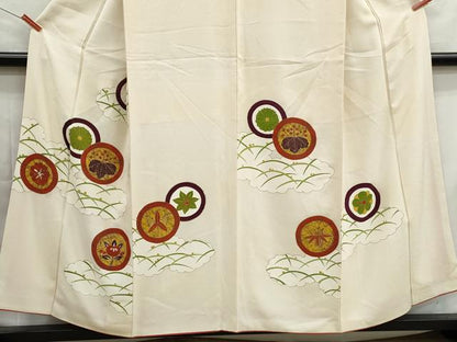 平和屋着物■訪問着　露芝花丸文　桐　金彩　正絹　逸品　DABG4713qa