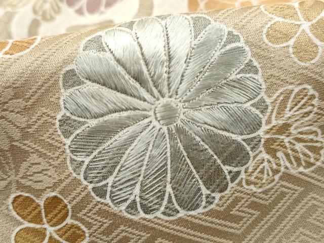 平和屋着物■訪問着　友禅　刺繍　流水花丸文　暈し染め　正絹　逸品　DABG4717qa