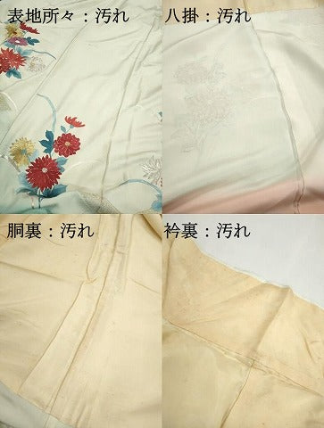 平和屋着物■訪問着　総刺繍　草花文　暈し染め　金銀糸　正絹　逸品　DABG4721qa
