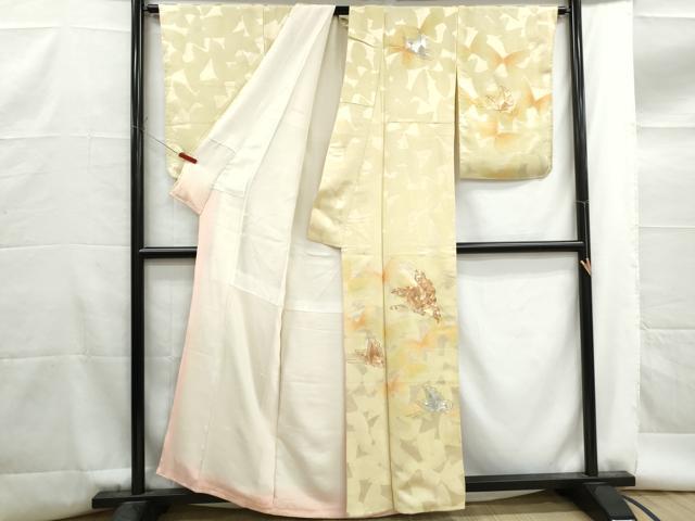平和屋着物■訪問着　総刺繍　駒刺繍　舞蝶文　暈し染め　正絹　逸品　DABG4723qa
