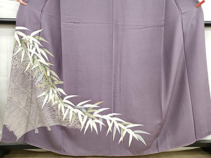 平和屋着物■訪問着　笹の葉文　柴垣　金彩　正絹　逸品　DABG4724qa