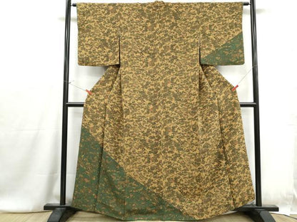 平和屋着物■訪問着　枝花松文　鬼しぼ縮緬　正絹　逸品　DABG4732qa