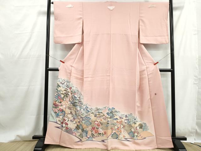 平和屋着物■豪華色留袖　作家物　刺繍　風景花松文　暈し染め　金銀彩　正絹　逸品　DABG4738qa