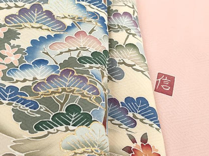 平和屋着物■豪華色留袖　作家物　刺繍　風景花松文　暈し染め　金銀彩　正絹　逸品　DABG4738qa