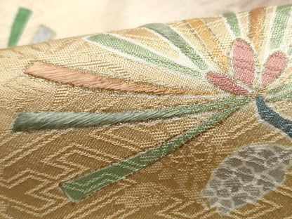 平和屋着物■訪問着　刺繍　枝松文　暈し染め　金彩　正絹　逸品　DABG4747qa