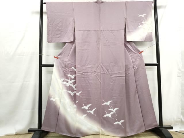 平和屋着物■訪問着　群鶴文　暈し染め　正絹　逸品　DABG4757qa