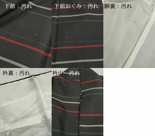平和屋着物■本場縞大島紬　横段文　正絹　逸品　DABG4759qa