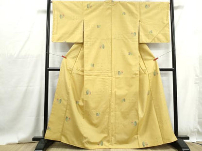 平和屋着物■上質な紬　舞蝶文　正絹　逸品　DABG4768qa