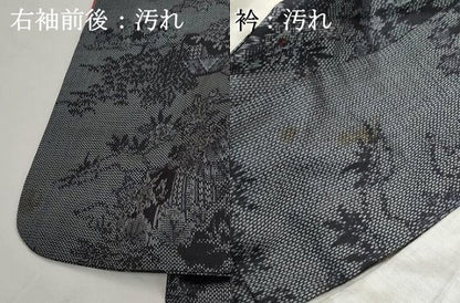 平和屋着物■上質な紬　風景花文　正絹　逸品　DABG4769qa
