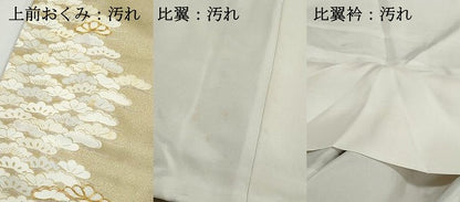平和屋着物■豪華色留袖　駒刺繍　枝松文　金彩　正絹　逸品　DABG4775qa