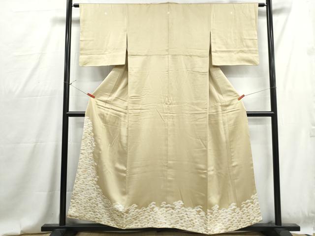 平和屋着物■豪華色留袖　駒刺繍　枝松文　金彩　正絹　逸品　DABG4775qa