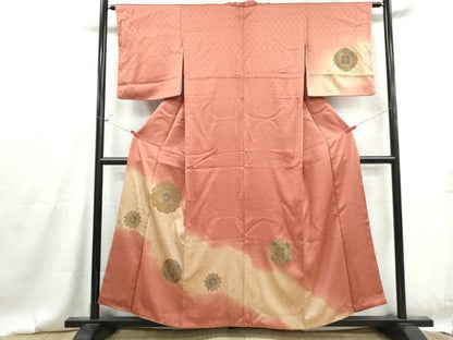平和屋着物■中国三大刺繍　スワトウ刺繍　汕頭刺繍　訪問着　正倉院花文　暈し染め　金彩　正絹　逸品　DABG4778qa