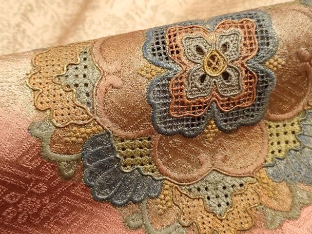 平和屋着物■中国三大刺繍　スワトウ刺繍　汕頭刺繍　訪問着　正倉院花文　暈し染め　金彩　正絹　逸品　DABG4778qa