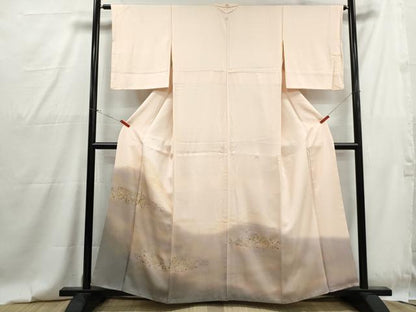 平和屋着物■豪華色留袖　駒刺繍　箔散らし　立波文　暈し染め　金彩　正絹　逸品　DABG4786qa