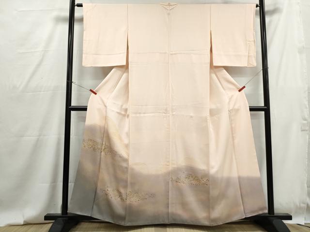平和屋着物■豪華色留袖　駒刺繍　箔散らし　立波文　暈し染め　金彩　正絹　逸品　DABG4786qa