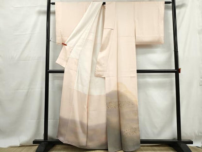 平和屋着物■豪華色留袖　駒刺繍　箔散らし　立波文　暈し染め　金彩　正絹　逸品　DABG4786qa