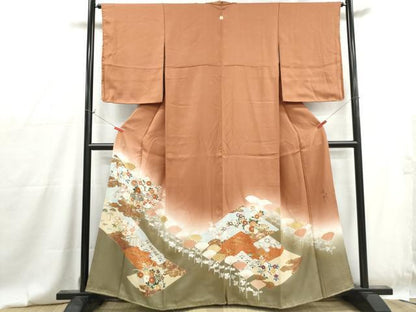 平和屋着物■豪華色留袖　作家物　貝桶花文　暈し染め　金彩　正絹　逸品　DABG4789qa