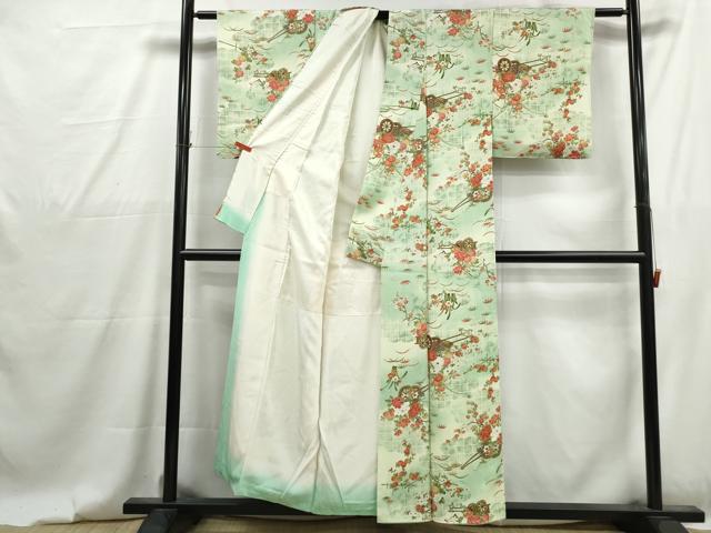 平和屋着物■上質な小紋　花車文　暈し染め　正絹　逸品　DABG4796qa