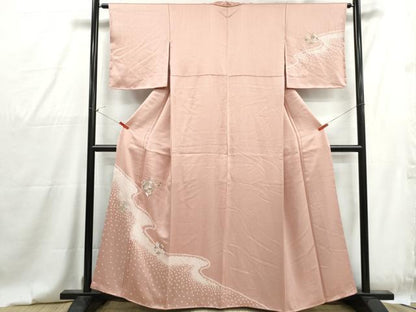 平和屋着物■中国三大刺繍　スワトウ刺繍　汕頭刺繍　訪問着　絞り　道長花丸文　銀糸　正絹　逸品　DABG4800qa