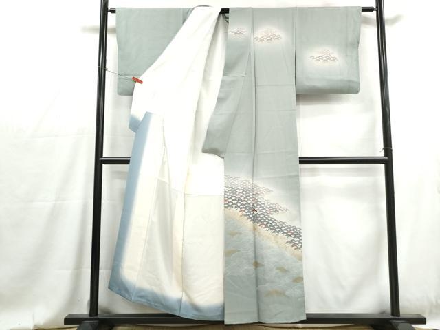 平和屋着物■訪問着　立波松文　暈し染め　金彩　正絹　逸品　DABG4806qa