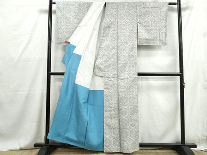 平和屋着物■上質な紬　亀甲花文　正絹　逸品　DABG4810qa