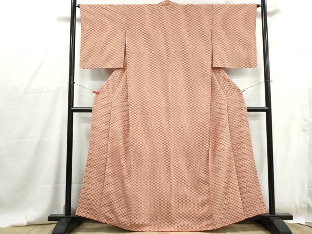 平和屋着物■上質な小紋　菱文　正絹　逸品　DABG4813qa