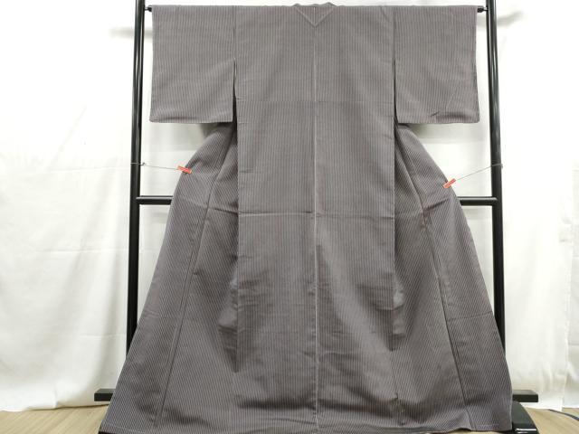 平和屋着物■上質なお召　間道　正絹　逸品　DABG4814qa
