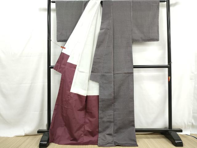 平和屋着物■上質なお召　間道　正絹　逸品　DABG4814qa